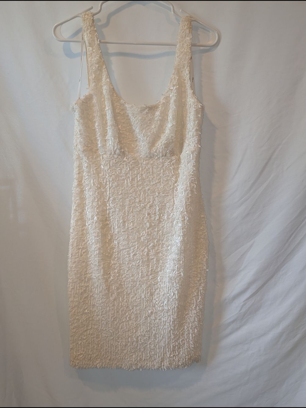 Suzi Chin for Maggy Boutique Ivory‎ Textured Sheath Mini Dress Graduation Party